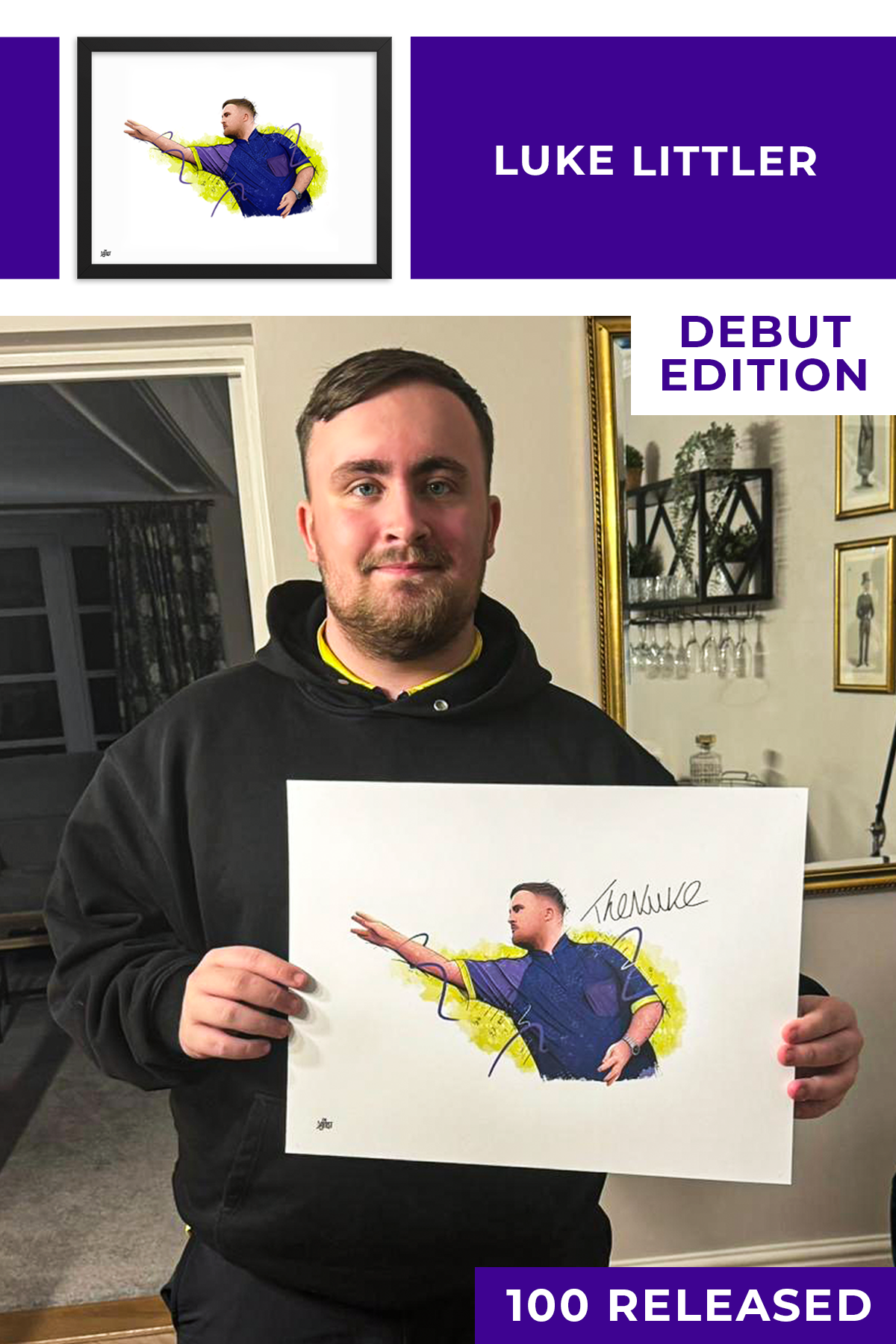 Luke Littler Special Edition Signed Art Print - The Dartist