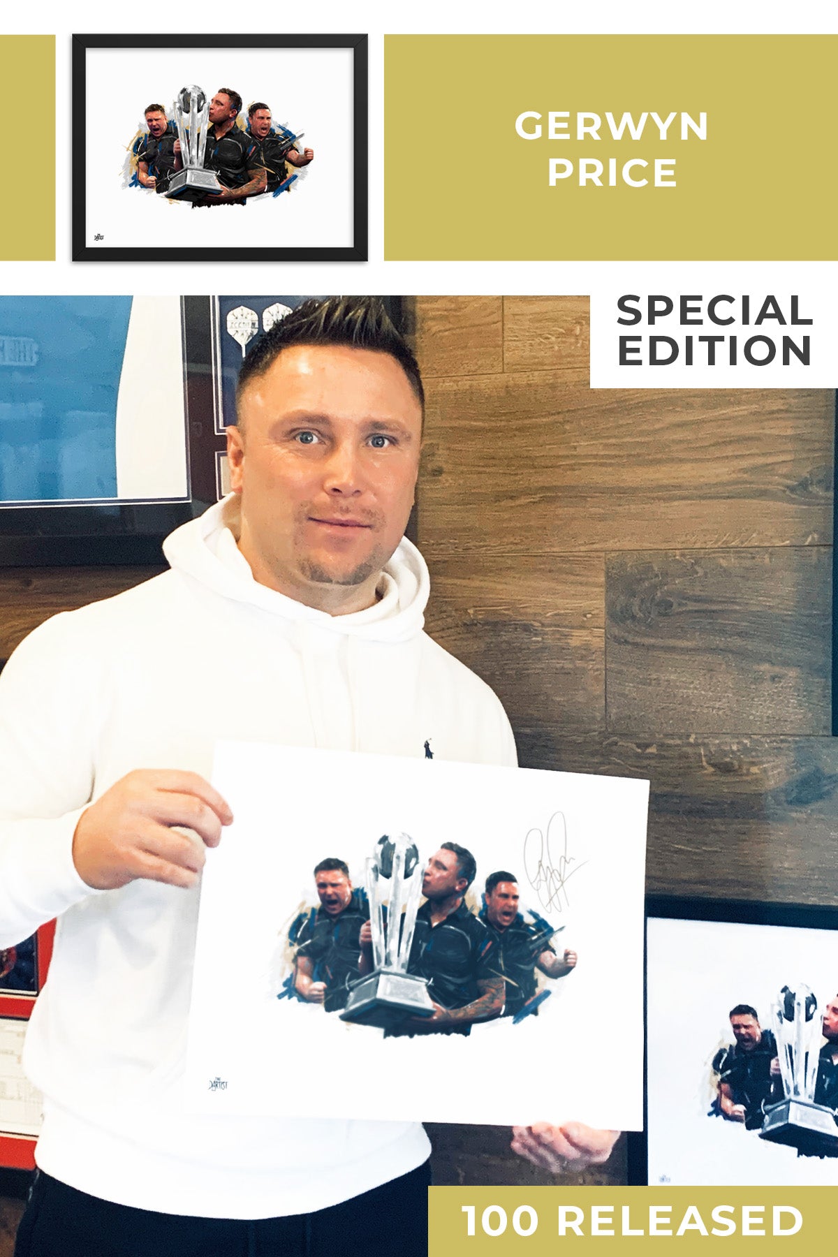 Special Edition Hand Signed Gerwyn Price Print - The Dartist