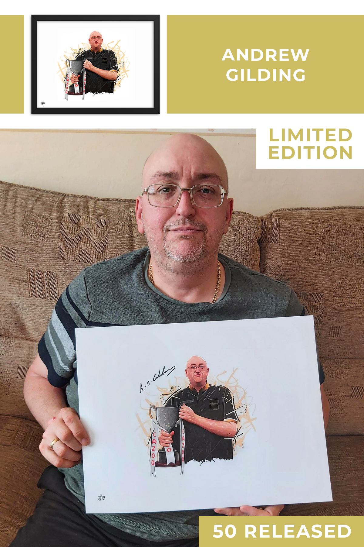 Andrew Gilding Limited Edition Signed Art Print - The Dartist